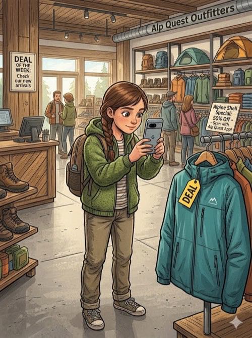 Someone snapping a deal in a store on Happening